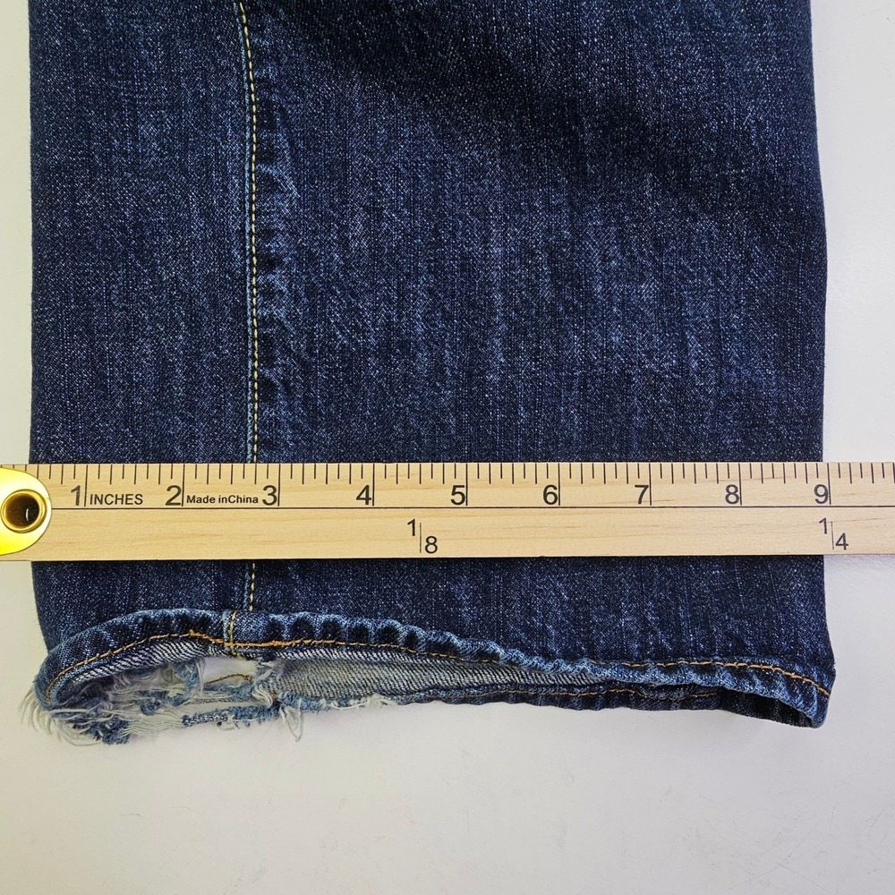 Hugo Boss Mens Dark Wash Straight Leg Distressed Denim Jeans 34x32 - Picture 8 of 16